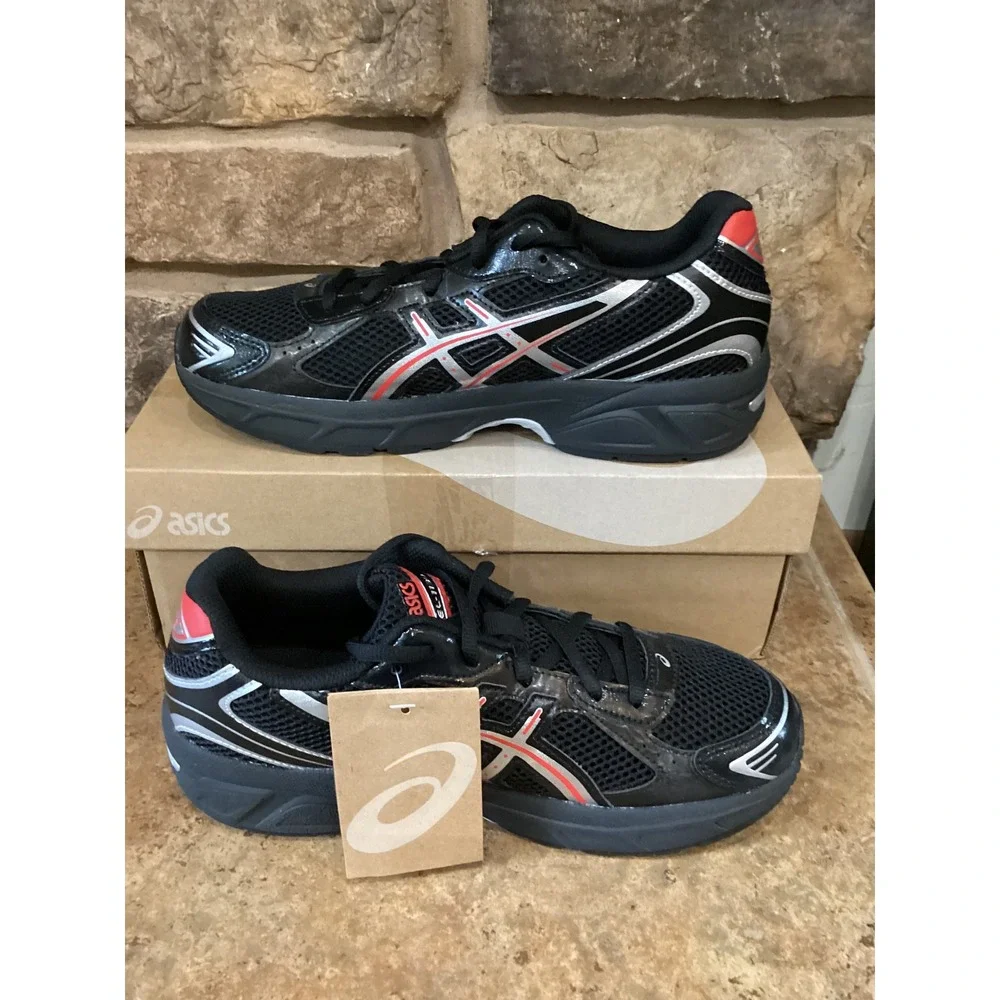 ASICS GEL-1130 GS Big Kids Running Shoes Black Classic Red  Size 7Y New